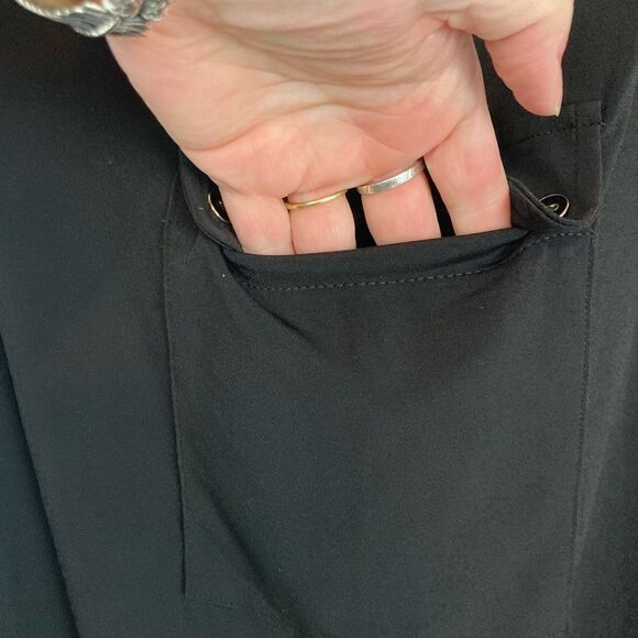 Susan Graver stretchy pull on trousers cargo pockets, elastic drawstring waist - Picture 8 of 12